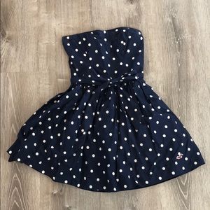 Hollister navy blue polka dot dress